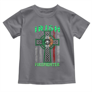 Irish Firefighter Toddler T Shirt Celtic Cross American Flag TS09 Charcoal Print Your Wear