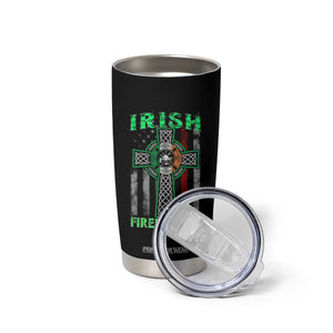 Irish Firefighter Tumbler Cup Celtic Cross American Flag TS09 Print Your Wear