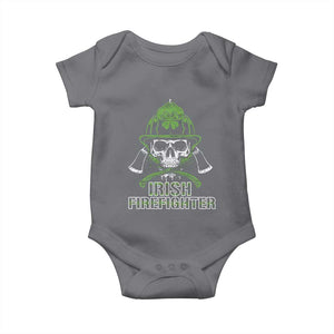 Irish Firefighter Baby Onesie Shamrock Skull Man Of Fire TS09 Charcoal Print Your Wear