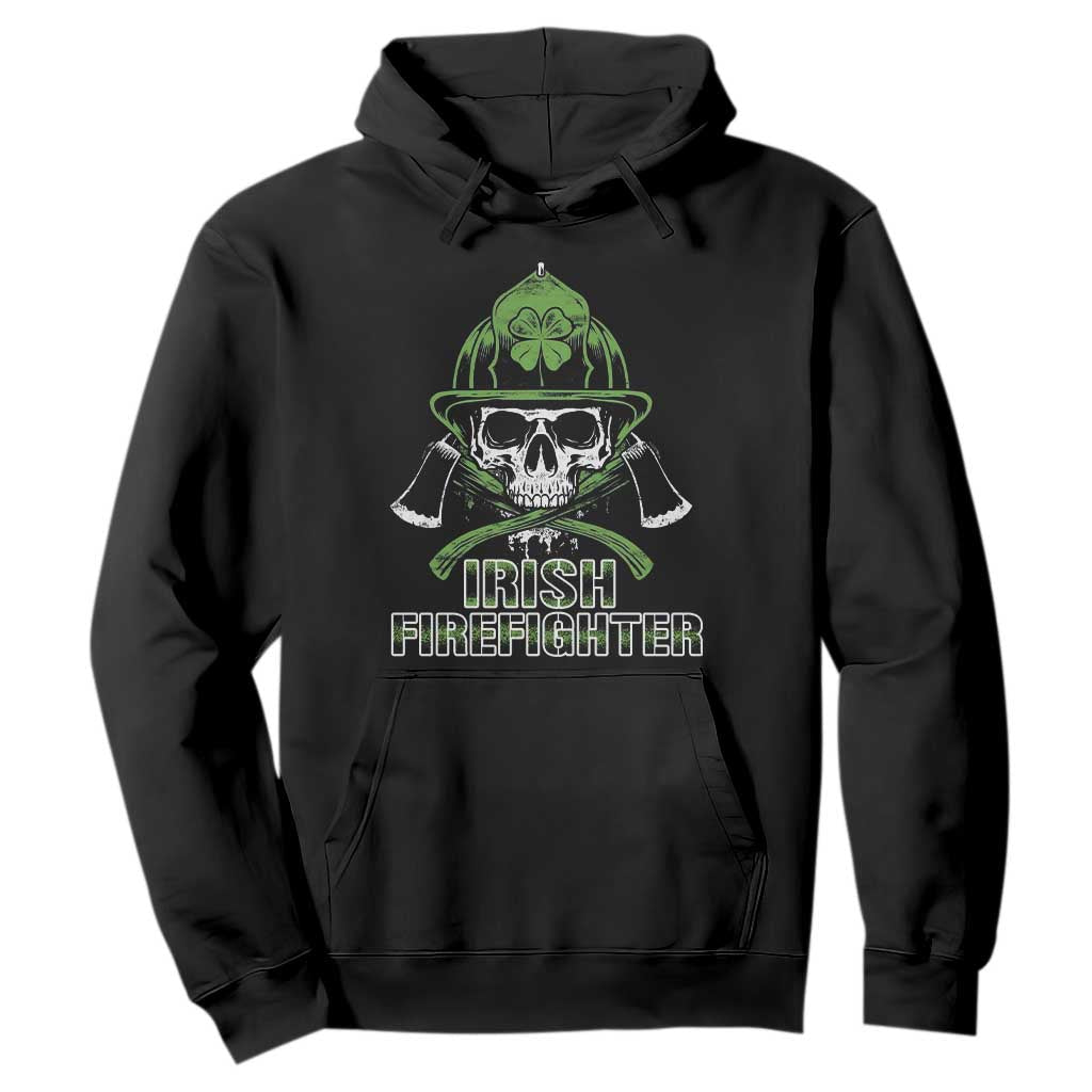 Irish Firefighter Hoodie Shamrock Skull Man Of Fire TS09 Black Print Your Wear
