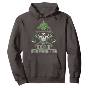 Irish Firefighter Hoodie Shamrock Skull Man Of Fire TS09 Dark Chocolate Print Your Wear