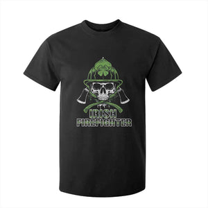 Irish Firefighter T Shirt For Kid Shamrock Skull Man Of Fire TS09 Black Print Your Wear
