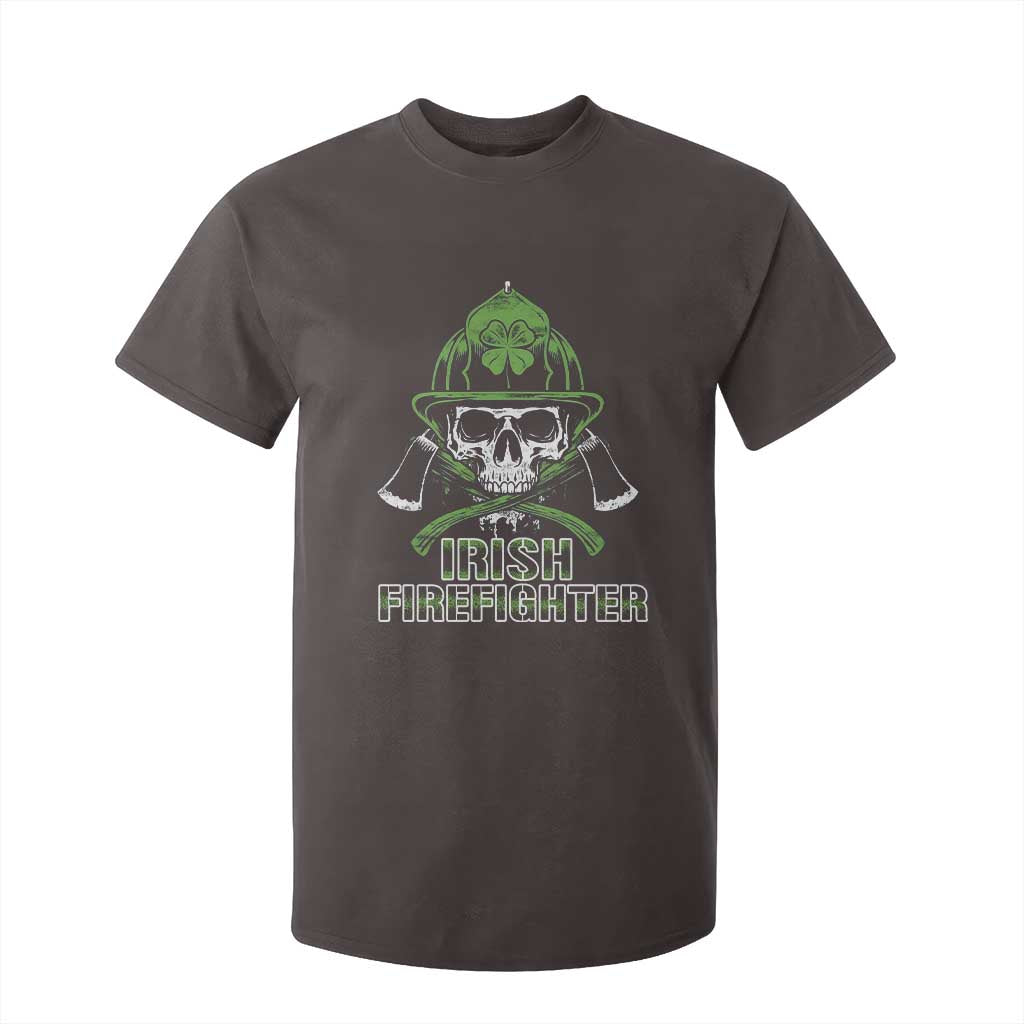 Irish Firefighter T Shirt For Kid Shamrock Skull Man Of Fire TS09 Dark Chocolate Print Your Wear