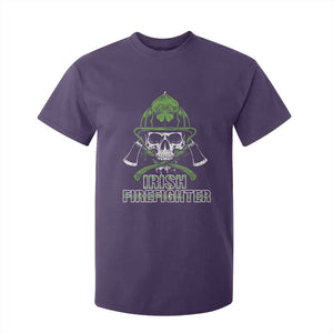 Irish Firefighter T Shirt For Kid Shamrock Skull Man Of Fire TS09 Purple Print Your Wear