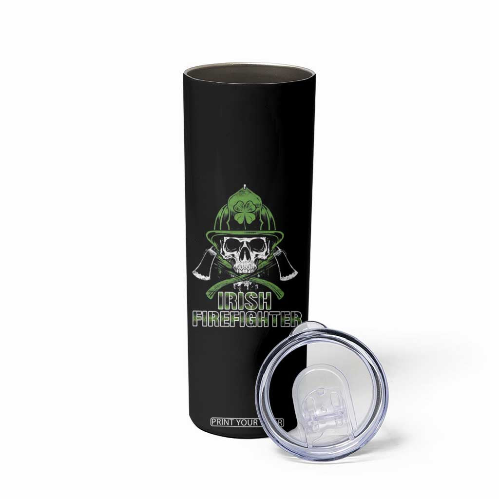 Irish Firefighter Skinny Tumbler Shamrock Skull Man Of Fire TS09 Print Your Wear