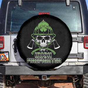 Irish Firefighter Spare Tire Cover Shamrock Skull Man Of Fire TS09 No hole Black Print Your Wear