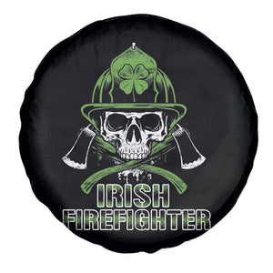 Irish Firefighter Spare Tire Cover Shamrock Skull Man Of Fire TS09 Print Your Wear