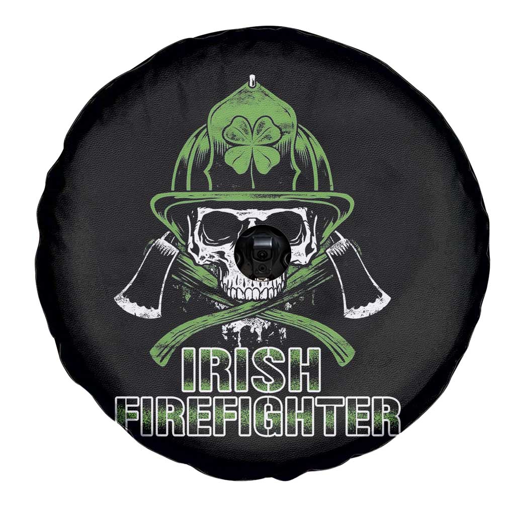Irish Firefighter Spare Tire Cover Shamrock Skull Man Of Fire TS09 Print Your Wear
