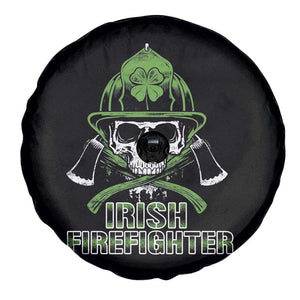 Irish Firefighter Spare Tire Cover Shamrock Skull Man Of Fire TS09 Print Your Wear