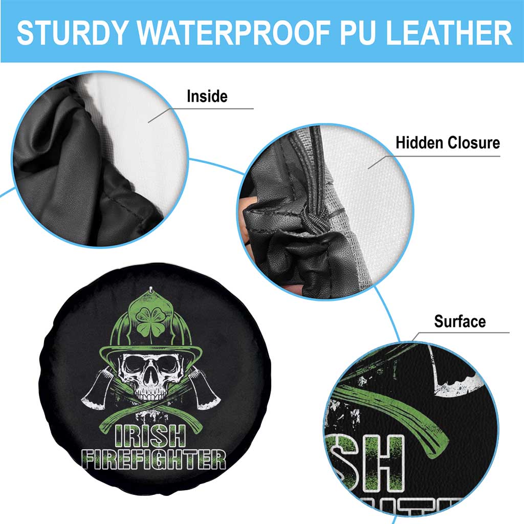 Irish Firefighter Spare Tire Cover Shamrock Skull Man Of Fire TS09 Print Your Wear