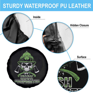 Irish Firefighter Spare Tire Cover Shamrock Skull Man Of Fire TS09 Print Your Wear