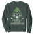 Irish Firefighter Sweatshirt Shamrock Skull Man Of Fire TS09 Dark Forest Green Print Your Wear