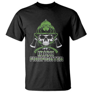 Irish Firefighter T Shirt Shamrock Skull Man Of Fire TS09 Black Print Your Wear