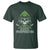 Irish Firefighter T Shirt Shamrock Skull Man Of Fire TS09 Dark Forest Green Print Your Wear