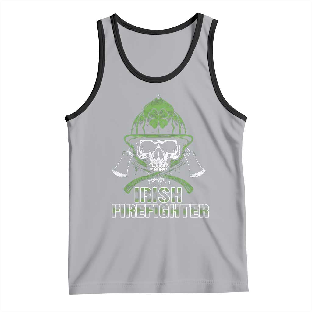 Irish Firefighter Tank Top Shamrock Skull Man Of Fire TS09 Athletic Heather Black Print Your Wear