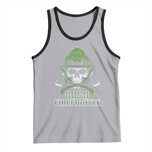 Irish Firefighter Tank Top Shamrock Skull Man Of Fire TS09 Athletic Heather Black Print Your Wear
