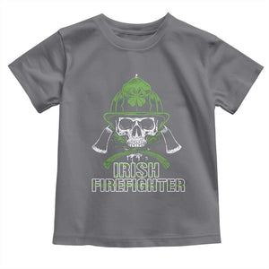 Irish Firefighter Toddler T Shirt Shamrock Skull Man Of Fire TS09 Charcoal Print Your Wear