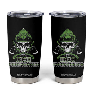 Irish Firefighter Tumbler Cup Shamrock Skull Man Of Fire TS09 Black Print Your Wear