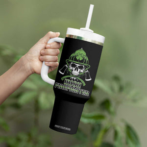 Irish Firefighter Tumbler With Handle Shamrock Skull Man Of Fire TS09 Print Your Wear