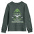Irish Firefighter Youth Sweatshirt Shamrock Skull Man Of Fire TS09 Dark Forest Green Print Your Wear