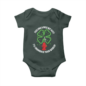 Funny Irish Firefighter Baby Onesie Feeling A Wee Bit Hot I'll Shamrock Your World TS09 Print Your Wear
