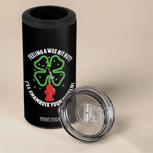 Funny Irish Firefighter 4 in 1 Can Cooler Tumbler Feeling A Wee Bit Hot I'll Shamrock Your World TS09 Print Your Wear