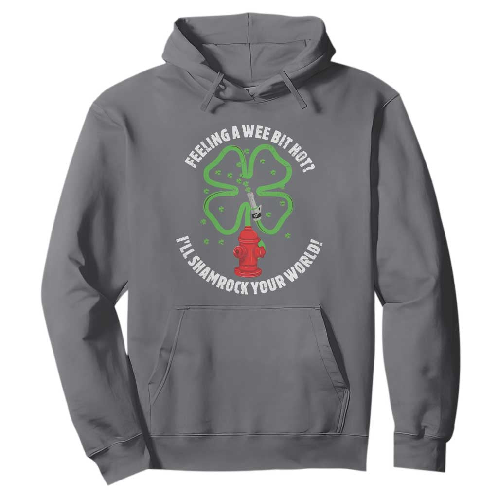Funny Irish Firefighter Hoodie Feeling A Wee Bit Hot I'll Shamrock Your World TS09 Charcoal Print Your Wear