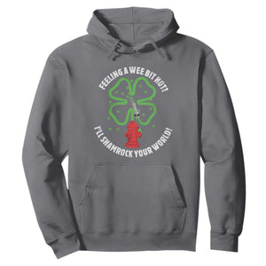 Funny Irish Firefighter Hoodie Feeling A Wee Bit Hot I'll Shamrock Your World TS09 Charcoal Print Your Wear