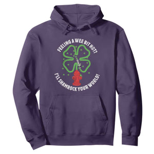Funny Irish Firefighter Hoodie Feeling A Wee Bit Hot I'll Shamrock Your World TS09 Purple Print Your Wear