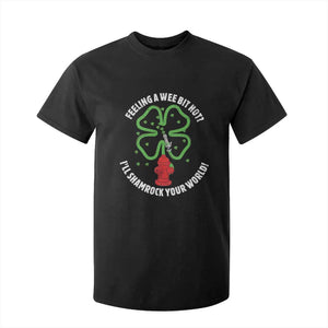 Funny Irish Firefighter T Shirt For Kid Feeling A Wee Bit Hot I'll Shamrock Your World TS09 Black Print Your Wear