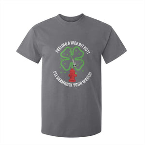 Funny Irish Firefighter T Shirt For Kid Feeling A Wee Bit Hot I'll Shamrock Your World TS09 Charcoal Print Your Wear
