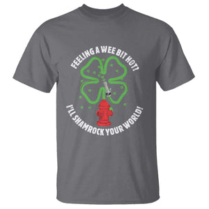 Funny Irish Firefighter T Shirt Feeling A Wee Bit Hot I'll Shamrock Your World TS09 Charcoal Print Your Wear