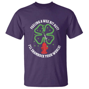 Funny Irish Firefighter T Shirt Feeling A Wee Bit Hot I'll Shamrock Your World TS09 Purple Print Your Wear
