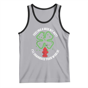 Funny Irish Firefighter Tank Top Feeling A Wee Bit Hot I'll Shamrock Your World TS09 Athletic Heather Black Print Your Wear