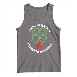 Funny Irish Firefighter Tank Top Feeling A Wee Bit Hot I'll Shamrock Your World TS09 Deep Heather Print Your Wear