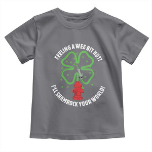 Funny Irish Firefighter Toddler T Shirt Feeling A Wee Bit Hot I'll Shamrock Your World TS09 Charcoal Print Your Wear