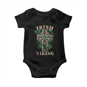 Irish Viking Baby Onesie Celtic Cross Odin's Raven TS09 Black Print Your Wear