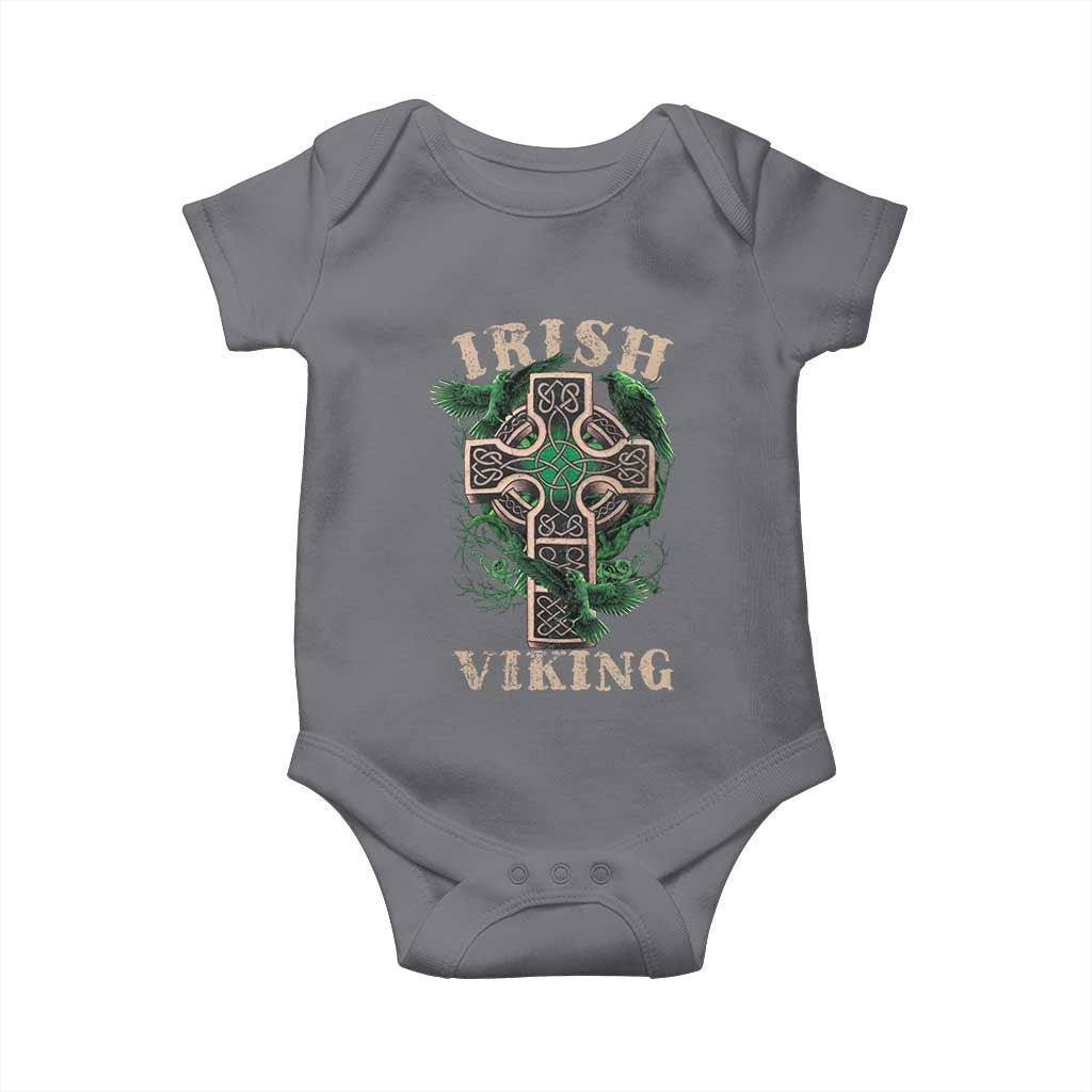 Irish Viking Baby Onesie Celtic Cross Odin's Raven TS09 Charcoal Print Your Wear