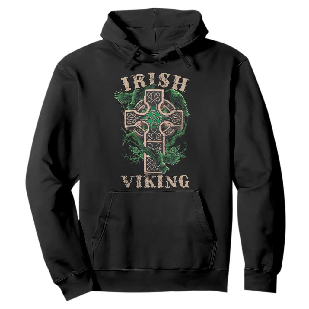 Irish Viking Hoodie Celtic Cross Odin's Raven TS09 Black Print Your Wear