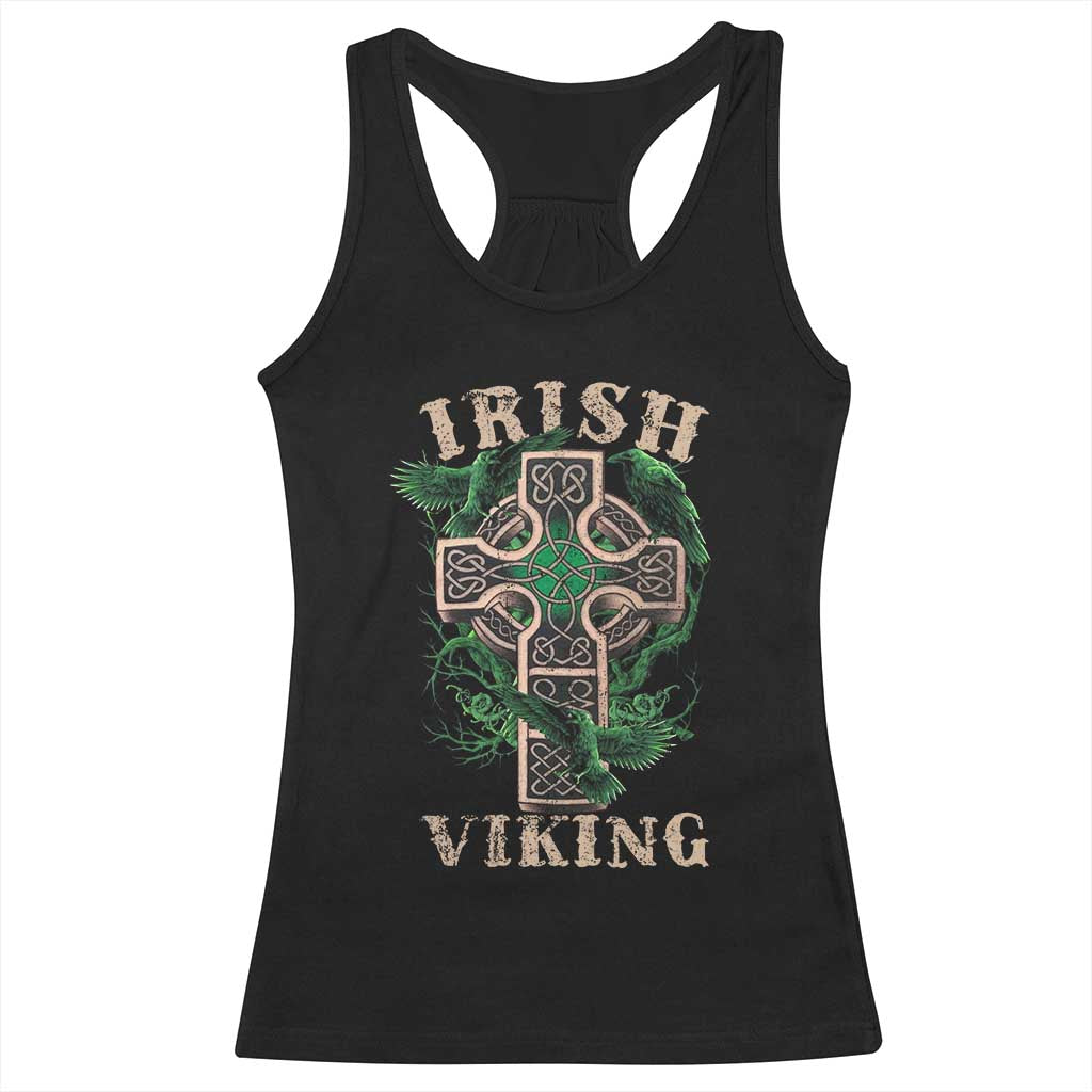 Irish Viking Racerback Tank Top Celtic Cross Odin's Raven TS09 Black Print Your Wear
