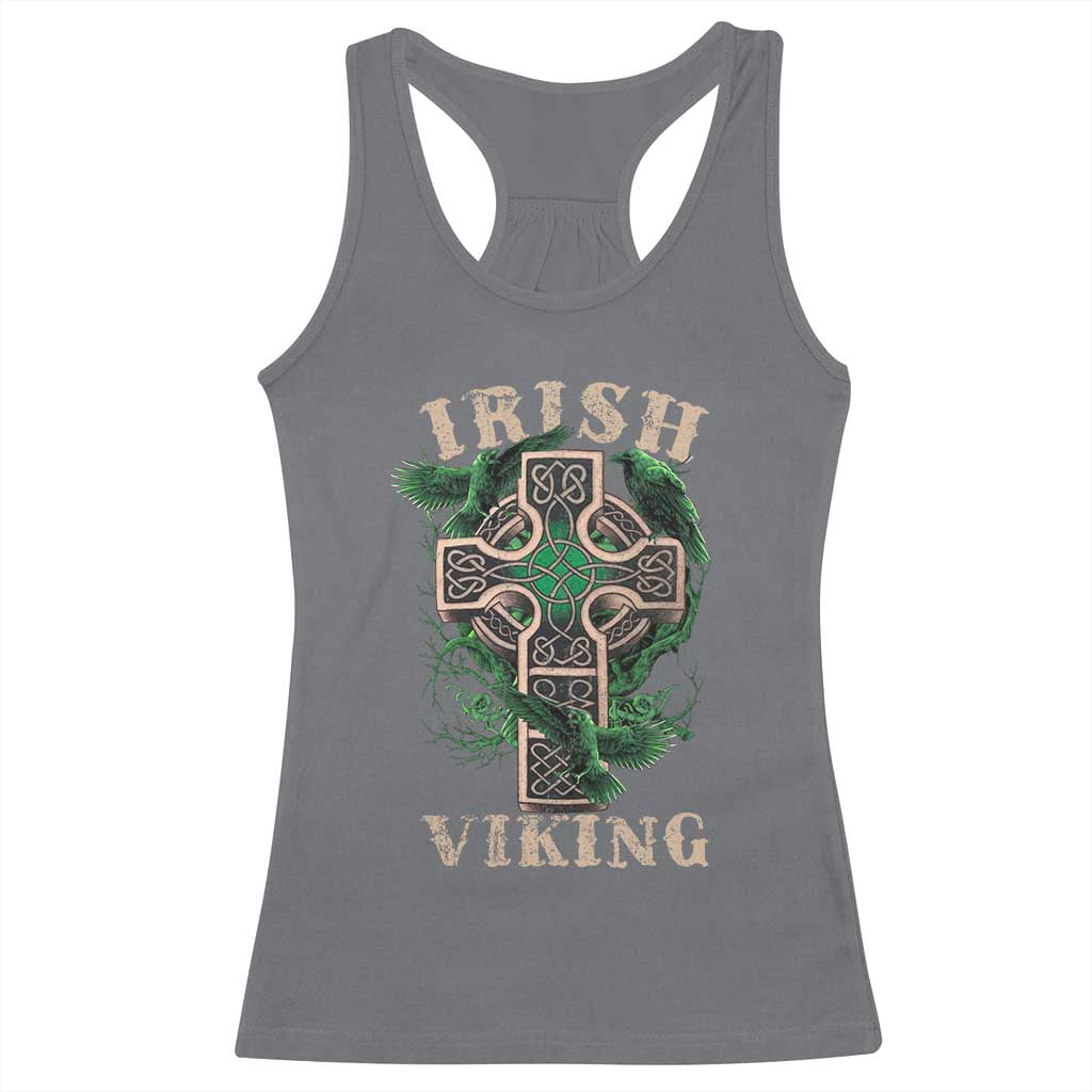 Irish Viking Racerback Tank Top Celtic Cross Odin's Raven TS09 Charcoal Print Your Wear