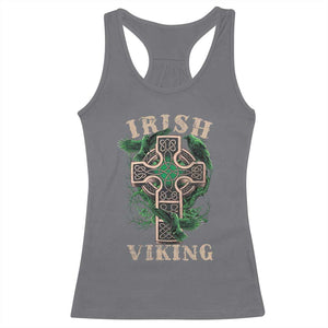 Irish Viking Racerback Tank Top Celtic Cross Odin's Raven TS09 Charcoal Print Your Wear