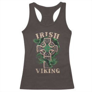 Irish Viking Racerback Tank Top Celtic Cross Odin's Raven TS09 Dark Chocolate Print Your Wear