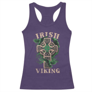 Irish Viking Racerback Tank Top Celtic Cross Odin's Raven TS09 Purple Print Your Wear