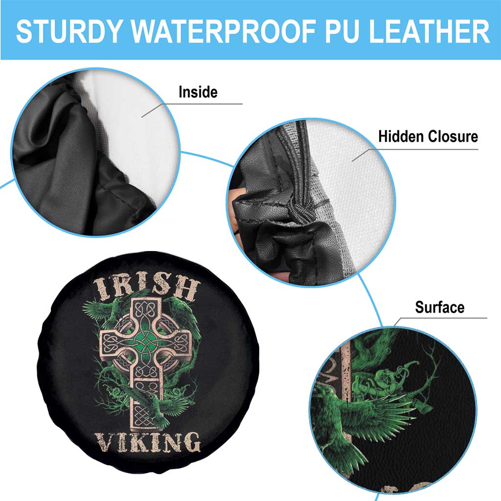 Irish Viking Spare Tire Cover Celtic Cross Odin's Raven TS09 Print Your Wear