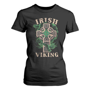 Irish Viking T Shirt For Women Celtic Cross Odin's Raven TS09 Black Print Your Wear