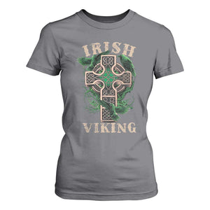 Irish Viking T Shirt For Women Celtic Cross Odin's Raven TS09 Charcoal Print Your Wear