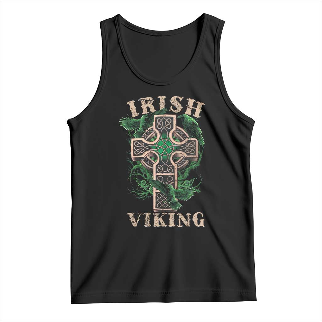 Irish Viking Tank Top Celtic Cross Odin's Raven TS09 Black Print Your Wear