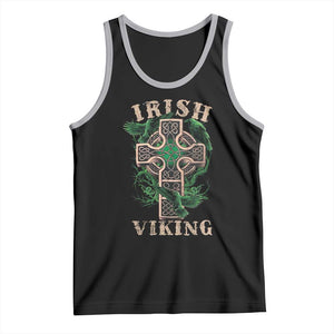Irish Viking Tank Top Celtic Cross Odin's Raven TS09 Black Athletic Heather Print Your Wear