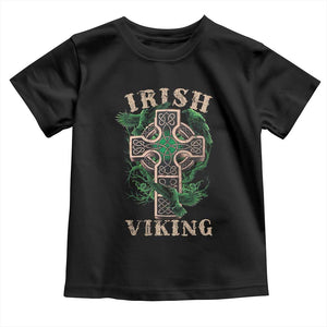 Irish Viking Toddler T Shirt Celtic Cross Odin's Raven TS09 Black Print Your Wear